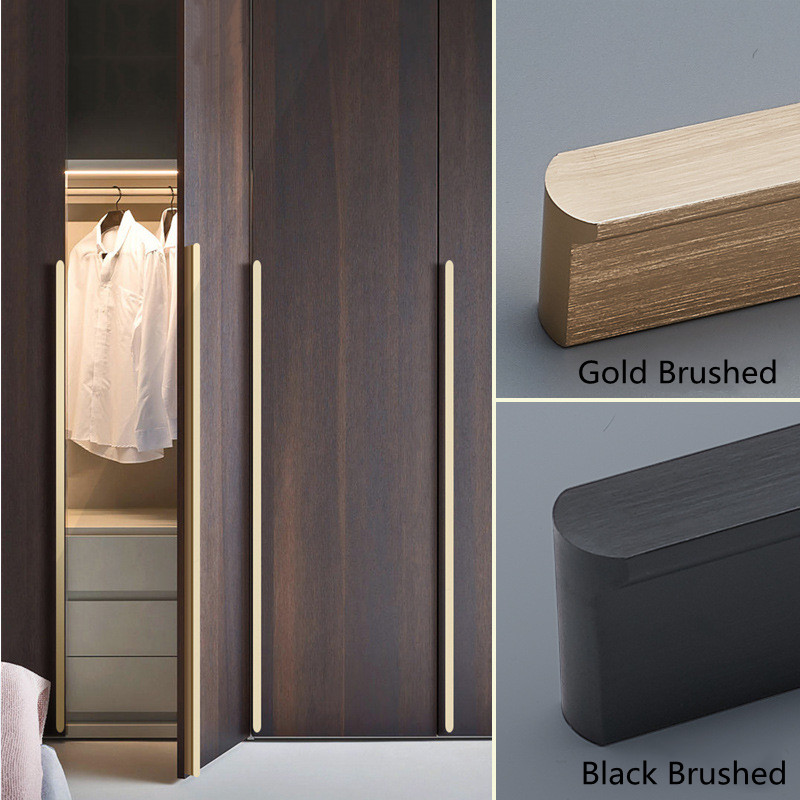 Furniture Hardware Gold - KK&FING 1PC Simple Gold Brushed Kitchen