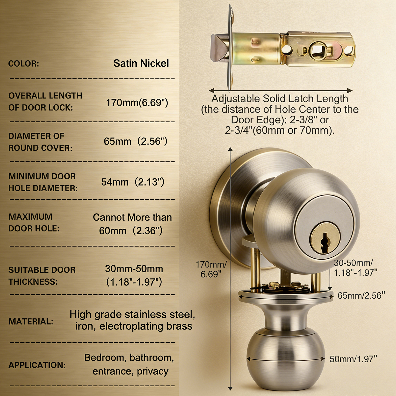 Keyed Entry Door Knob with Loc - đánh giá và giá Cabinet Knob Round
