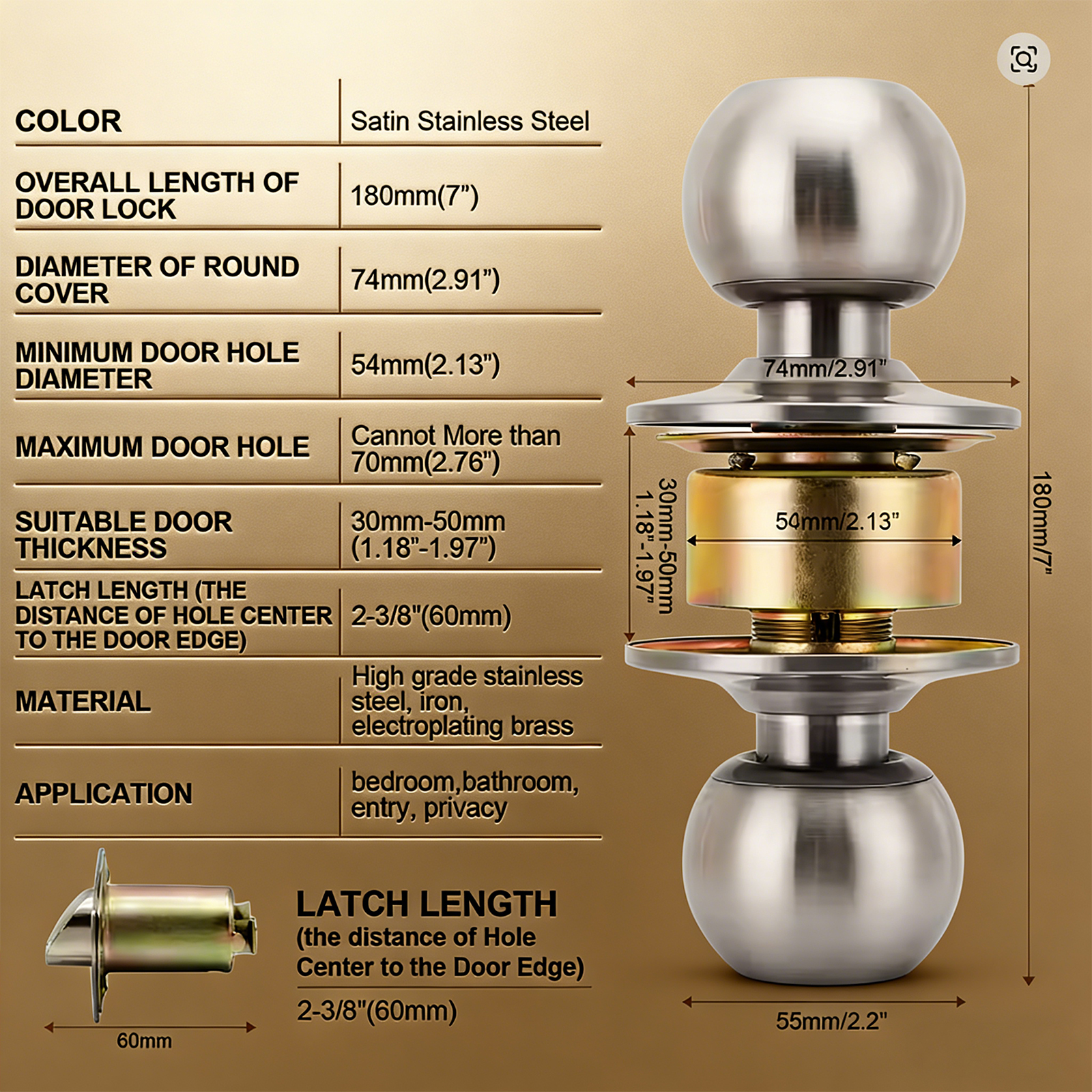 Keyed Entry Door Knob with Loc - đánh giá và giá Cabinet Knob Round