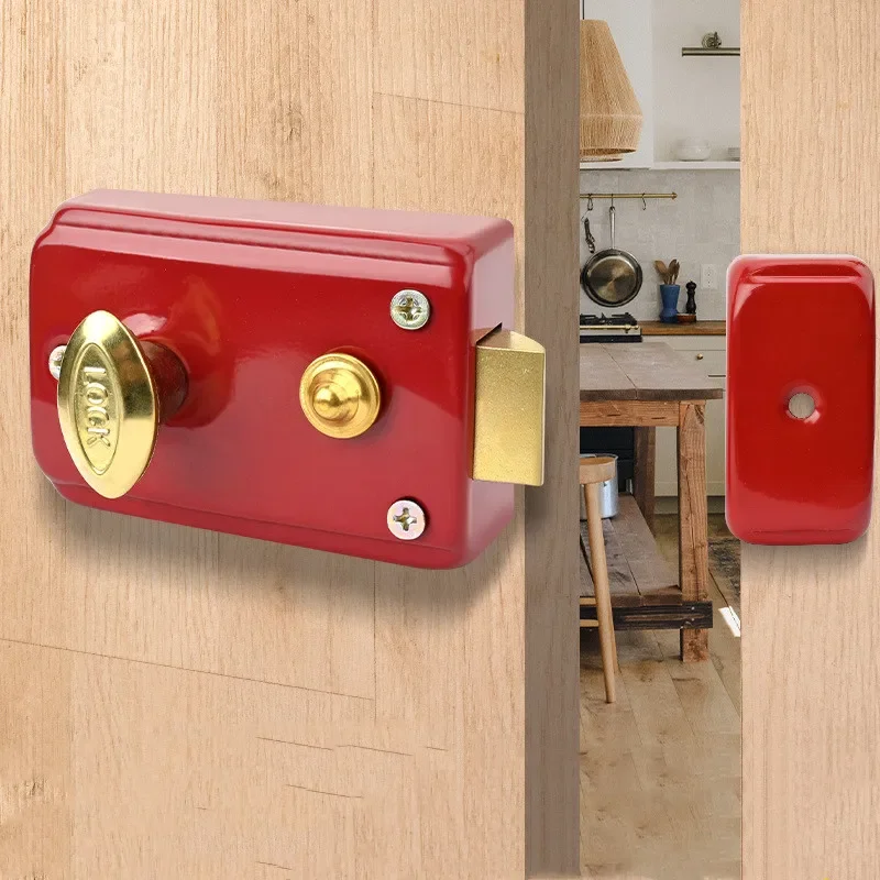 Exterior Door Retro Red Locks  - đánh giá và giá Furniture And Hardware