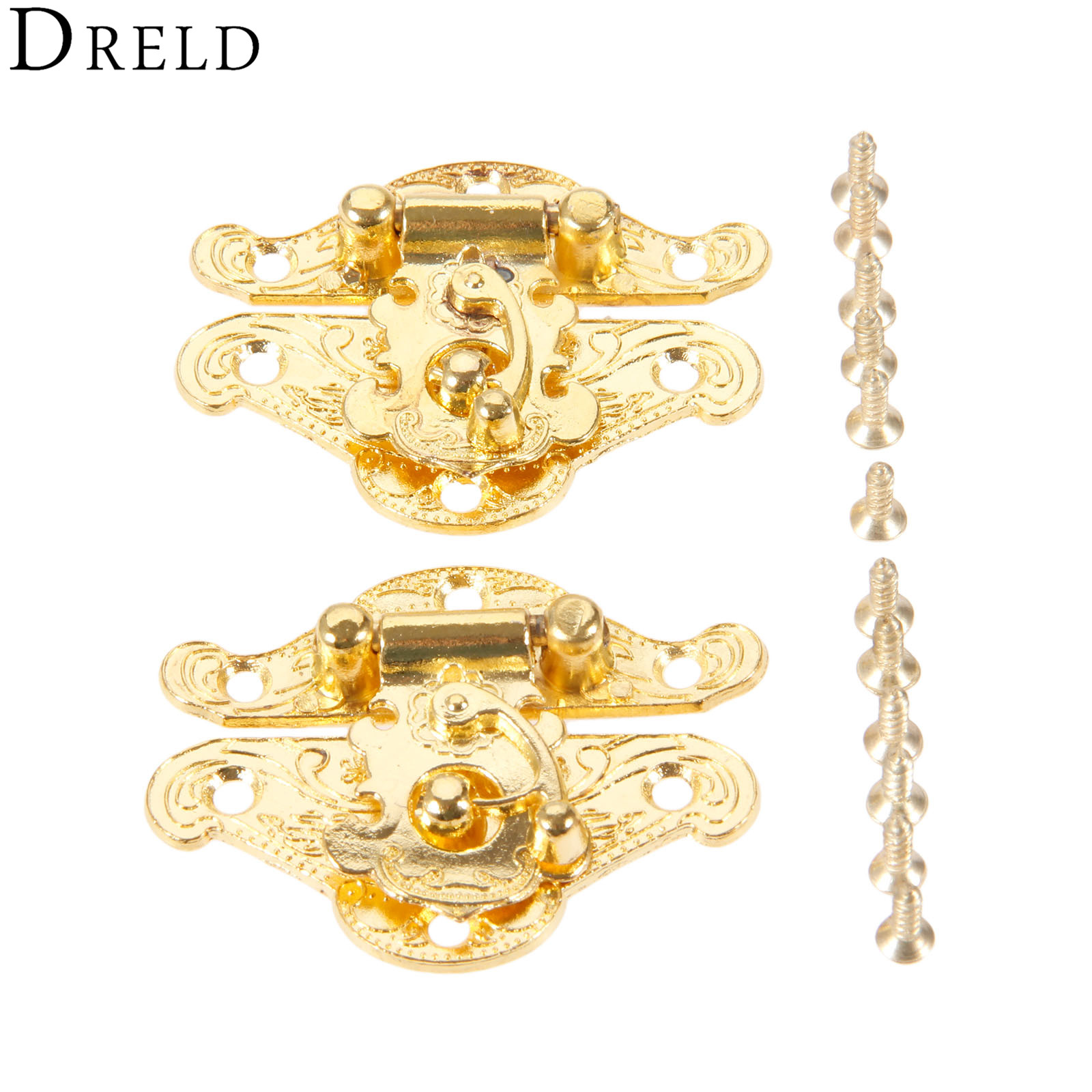 DRELD 2Pcs Antique Gold Box La - đánh giá và giá Furniture Hardware Gold