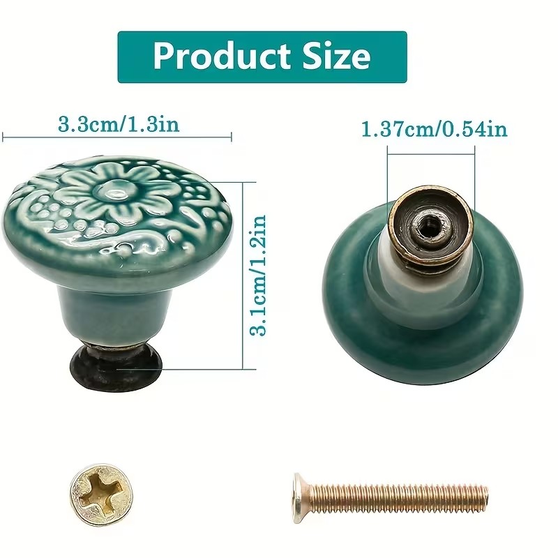 12pcs Ceramic Cabinet Knobs, F - đánh giá và giá Furniture Hardware Feet