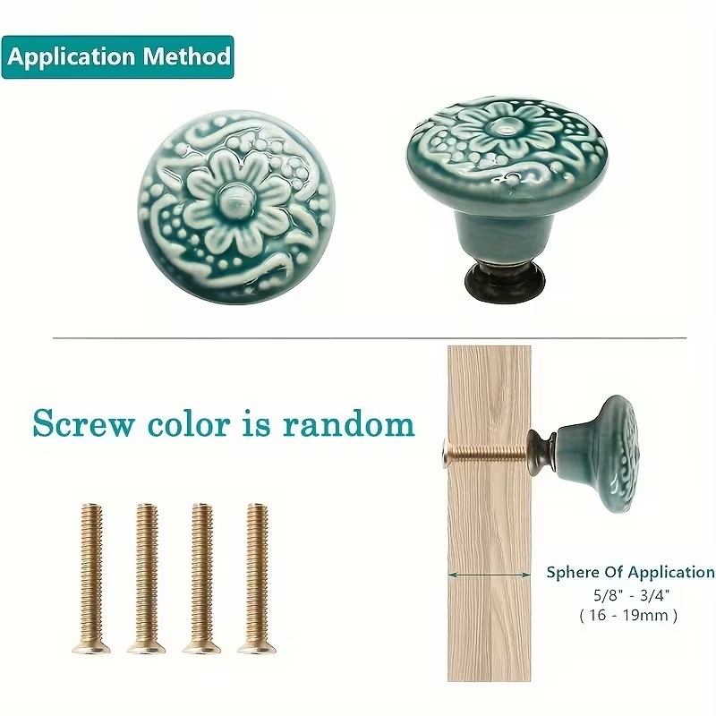 12pcs Ceramic Cabinet Knobs, F - đánh giá và giá Furniture Hardware Feet