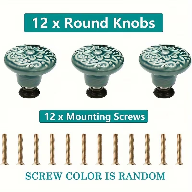 12pcs Ceramic Cabinet Knobs, F - đánh giá và giá Furniture Hardware Feet