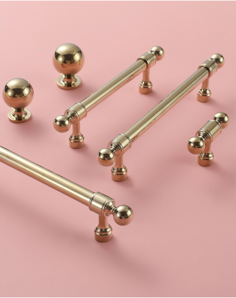 Shiny Gold Cabinet Handles Des - đánh giá và giá Furniture Hardware Wholesale