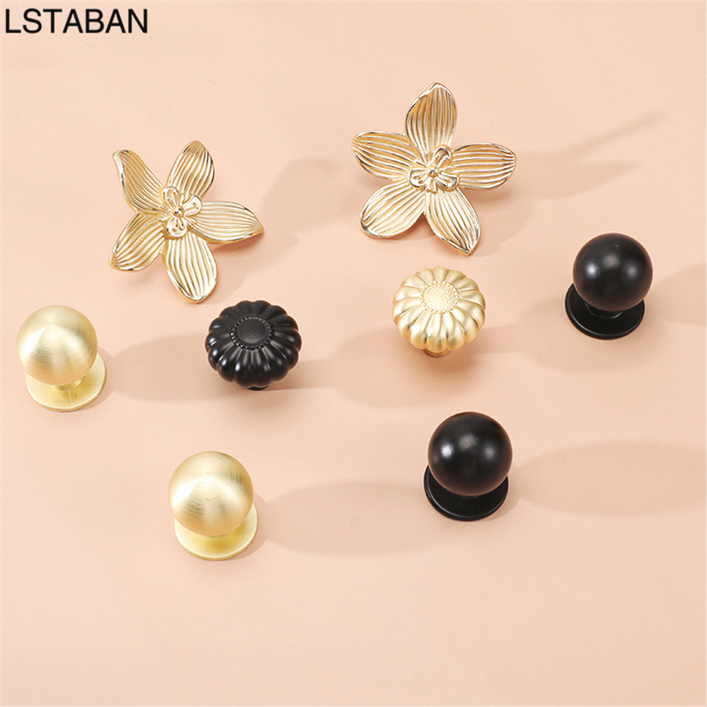Flower Shape Solid Gold Kitche - đánh giá và giá Furniture Hardware Gold