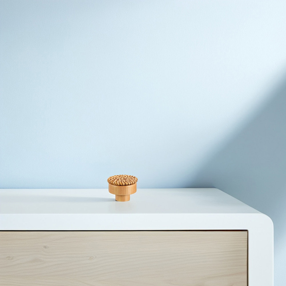 6Pcs Round Wood Woven Knobs Bo - đánh giá và giá Cabinet Knob Round