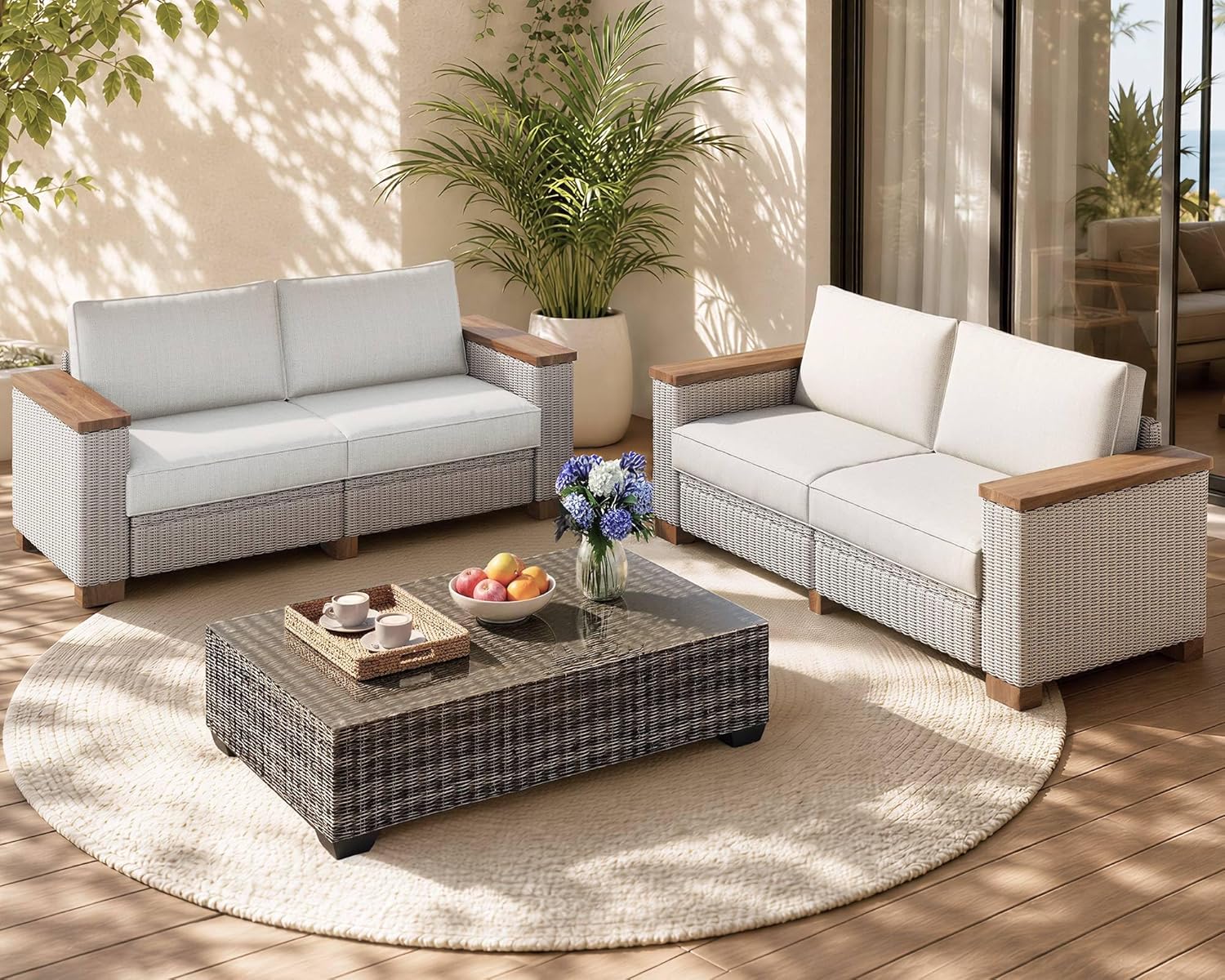 4-Piece Wicker Patio Furniture - đánh giá và giá Furniture Leg Set
