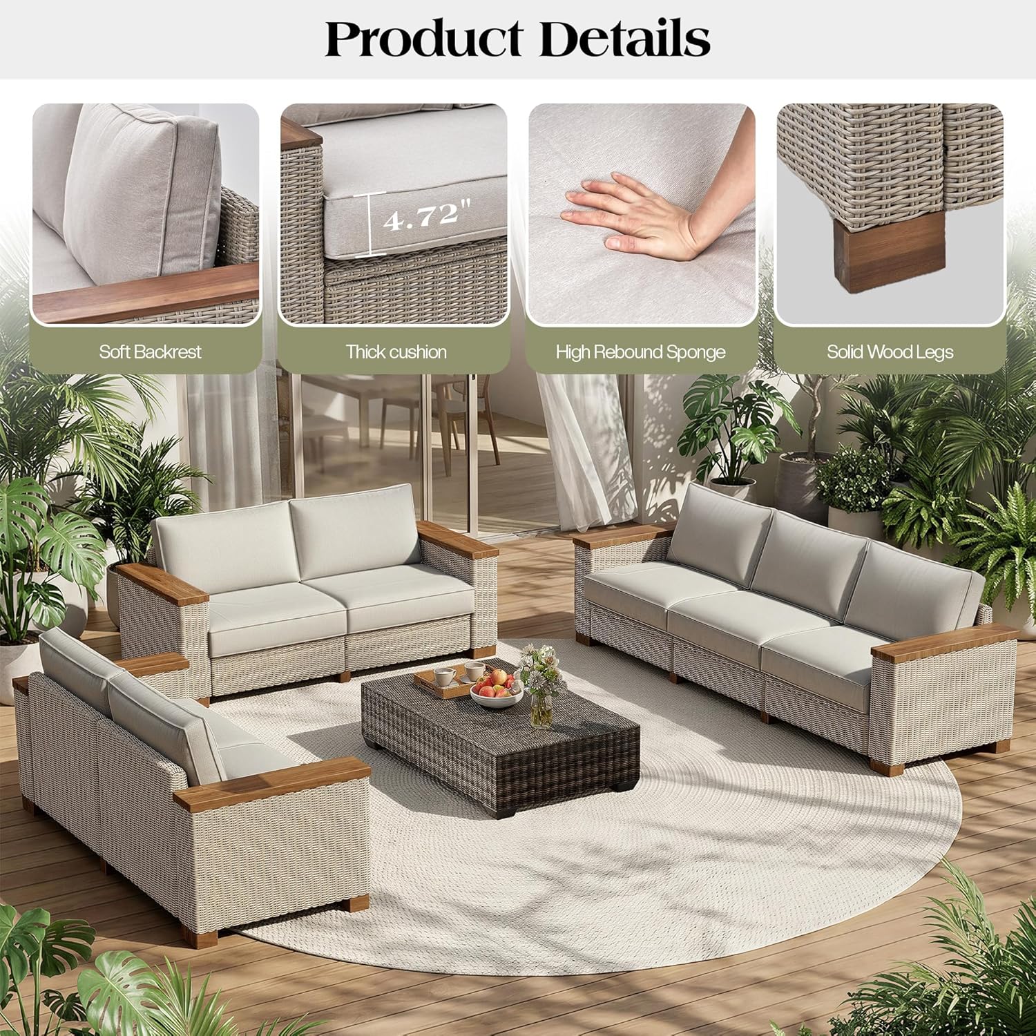 4-Piece Wicker Patio Furniture - đánh giá và giá Furniture Leg Set