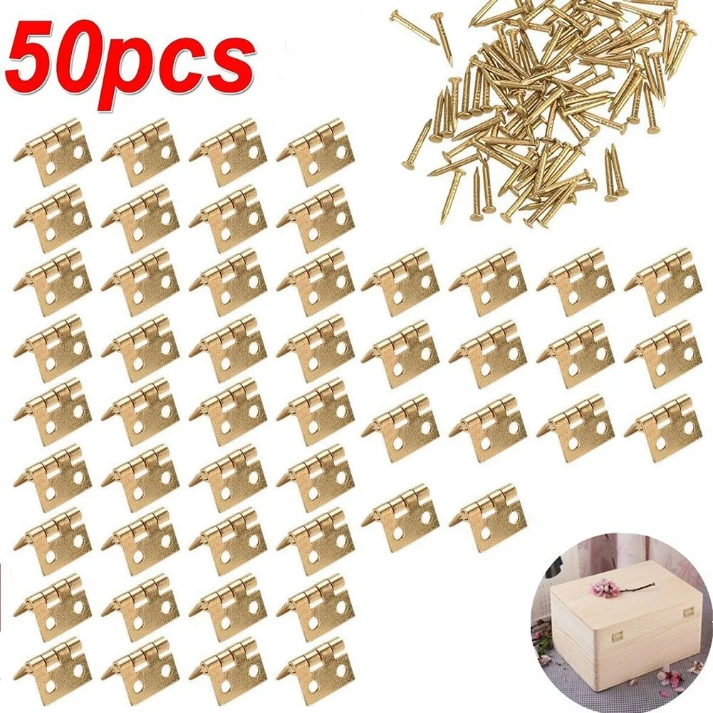 50pcs Mini Hinge For Small Cra - đánh giá và giá Furniture Hardware Gold